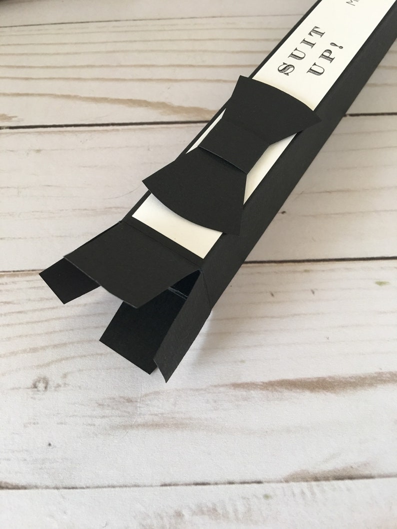 Suit Up Cigar Gift Box Holder Best Man Proposal Mini paper box Will you be my Groomsman Gift Box Little Black Box