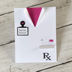 Pharmacist Gift, Graduate Card RX PharmD Personalized Gift, Medical School Invitation, Pharmacy Card, White Coat Ceremony, Medical Student