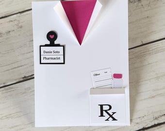 Pharmacist RX Graduation Card, White Coat Ceremony Gifts, Meidcal Student PharmD Congratulations