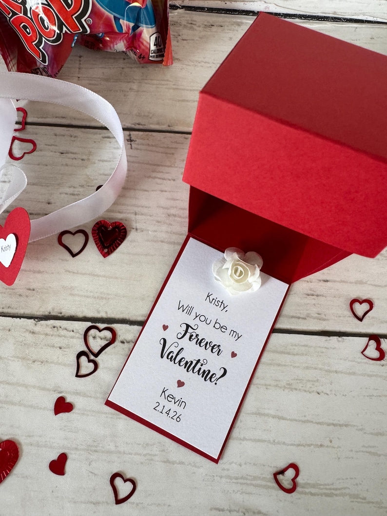 Be my Girlfriend / Boyfriend Ring Pop Candy Gift Box Pinky Promise Valentine's Day Gift I love you image 16