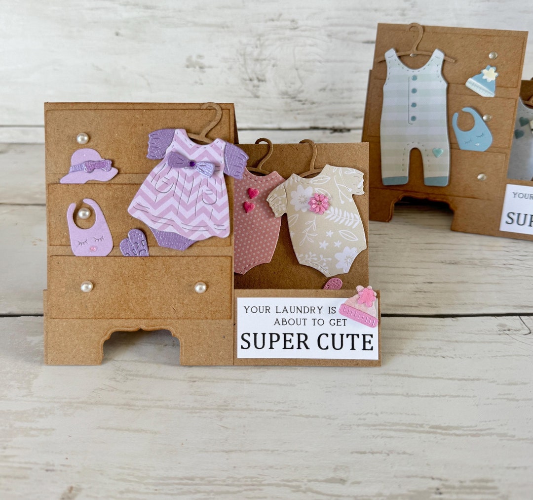 Baby Shower Card, Baby Clothing Gift Card Holder, Congratulations New ...