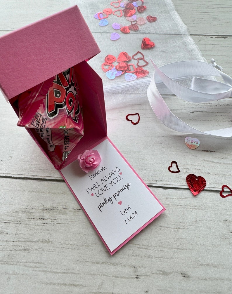 Will you be my Girlfriend  Boyfriend Ring Pop Gift Box Pinky Promise I Love You Gift You are a Gem Valentines Personalized best friend gifts