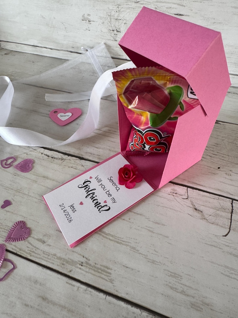 Be my Girlfriend / Boyfriend Ring Pop Candy Gift Box Pinky Promise Valentine's Day Gift I love you image 20