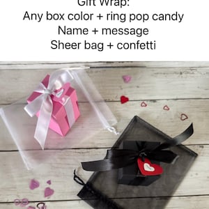 Be my Girlfriend / Boyfriend Ring Pop Candy Gift Box Pinky Promise Valentine's Day Gift I love you yes giftwrap+ringpop