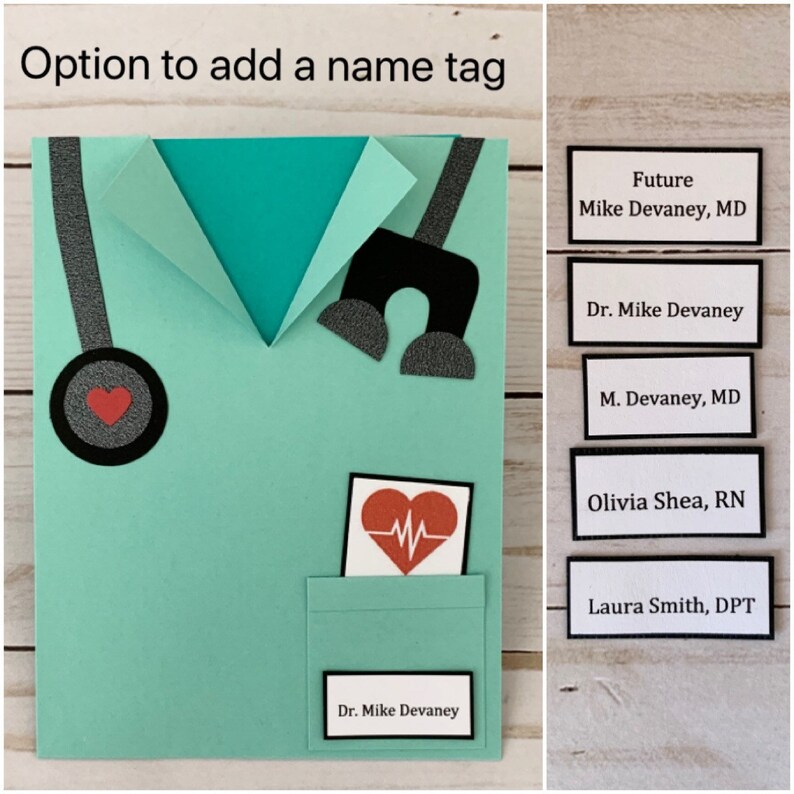 Doctor Scrubs card in green Health care worker Medical Etsy