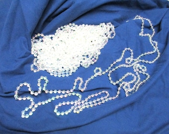 Lote de cinco guirnaldas vintage de cuentas iridiscentes transparentes (9 pies cada una)