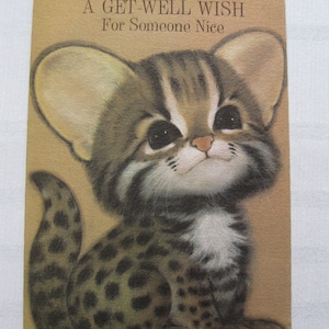 70&#39;s Unused Get Well Card Baby Cheetah