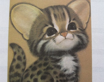 70's Unused Get Well Card Baby Cheetah