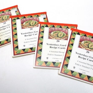 Lot of 4 Tablets of 'Yesterdays Garden' Recipe Cards - 80 Total