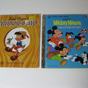 Pair of Walt Disney Little Golden Books - Pinocchio & Mickey Mouse