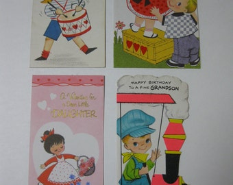 Lot of 4 Children's Valentine Cards