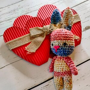 Gehäkelter Hase in bunten Farben - Amigurumi Häschenpuppe