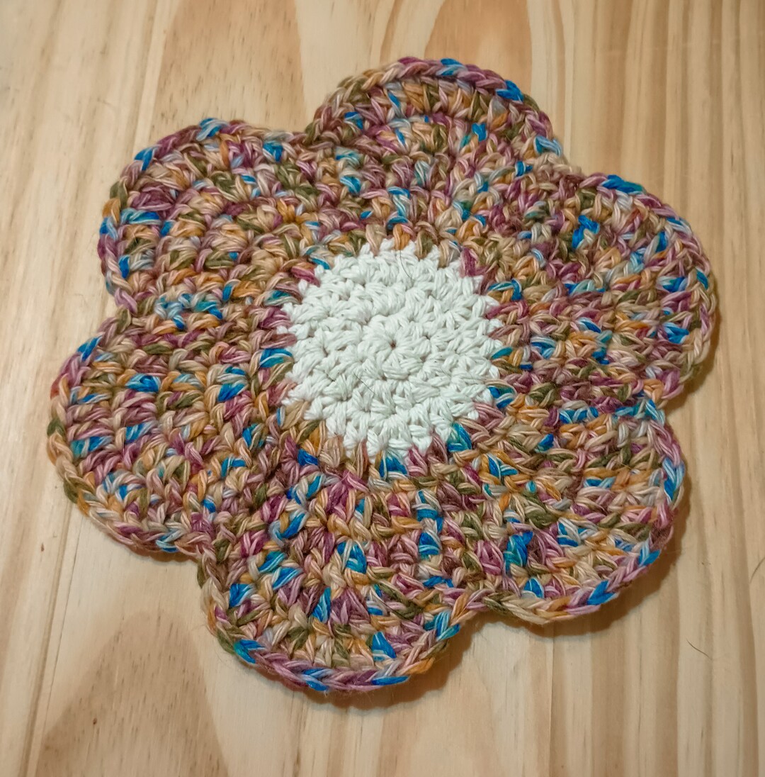Daisy Dishcloth Crochet Cotton Flower Dish Cloth Floral Etsy