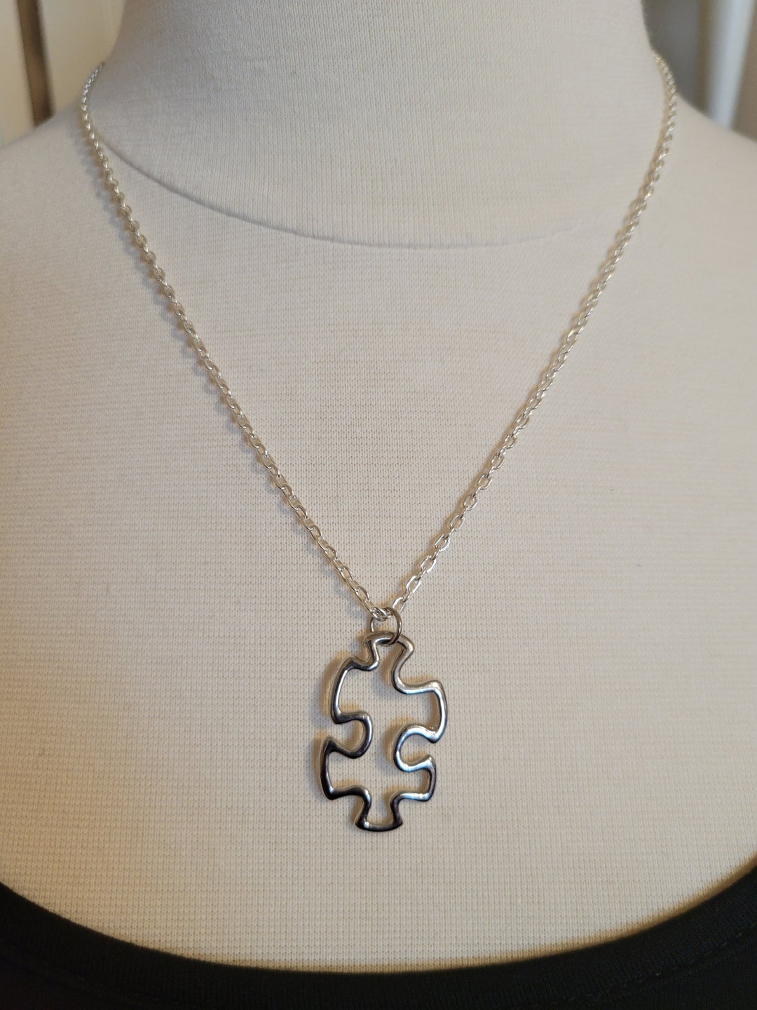 Puzzle Piece | Necklace | Silver | Missing Piece | Autism Awareness - Etsy