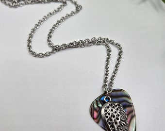 Collana Con Plettro Per Chitarra In Argento 925 - Gioiello A Tema Musicale, Regalo Originale Per Musicisti E Appassionati Di Musica
