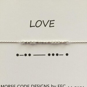 LOVE Morse Code Necklace in Sterling Silver or 14k Gold Filled | Etsy