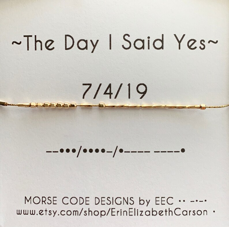 THE DAY I Said Yes Morse Code Necklace Secret Message Secret | Etsy