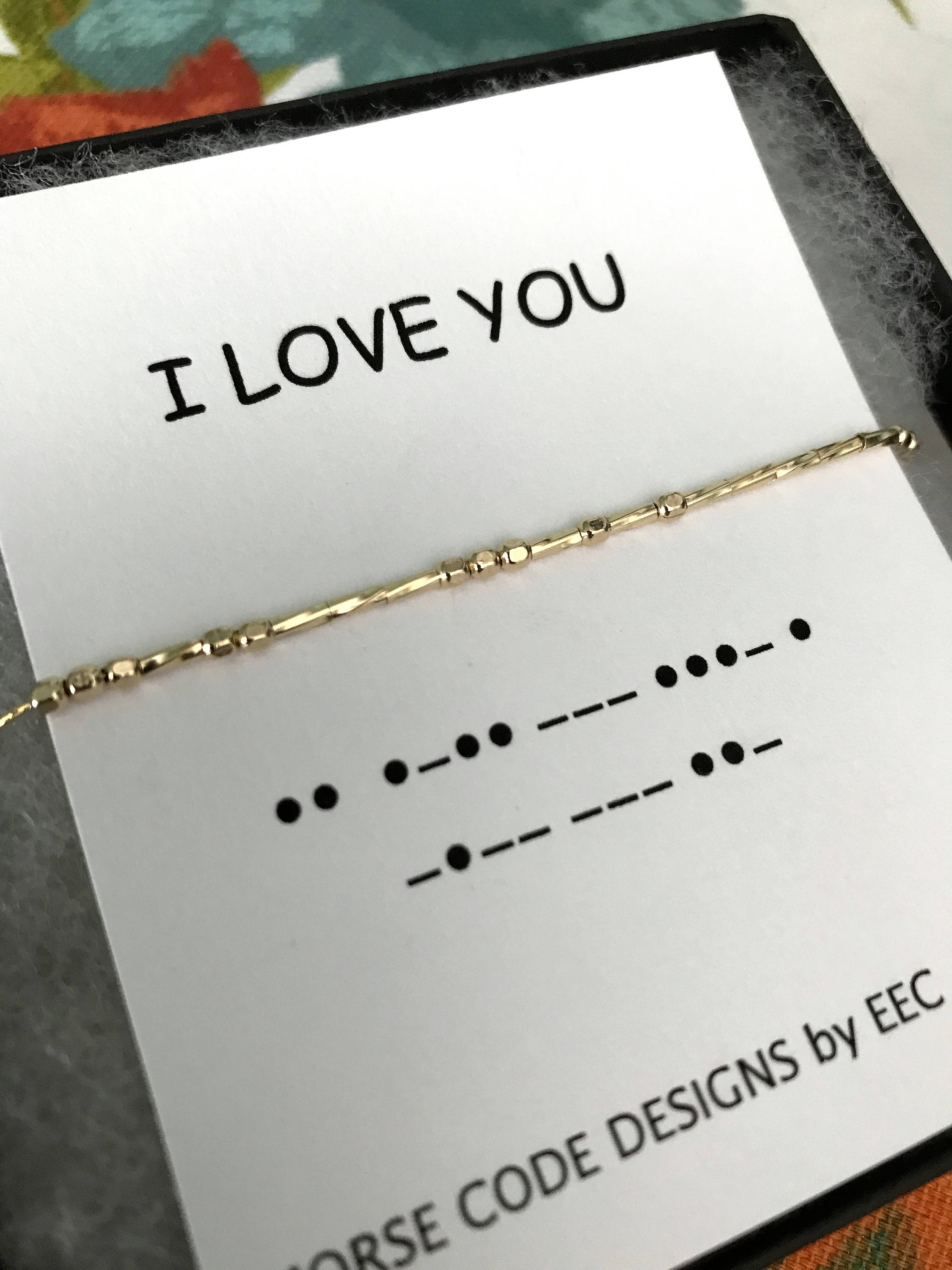 I LOVE YOU Morse Code Necklace Gold Beaded Necklace Love Etsy