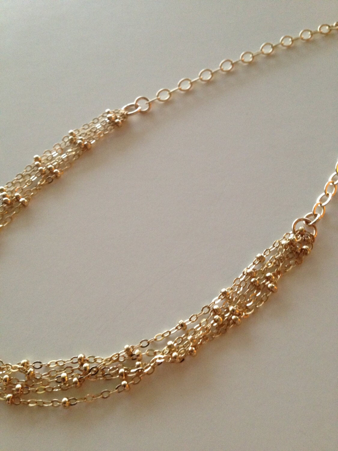 14k Gold Filled Multi Strand Necklace Etsy
