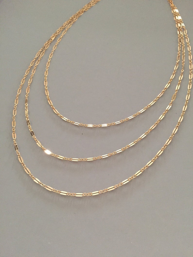 Triple Strand Gold Necklace Nordstrom Long Layered Lariat Etsy