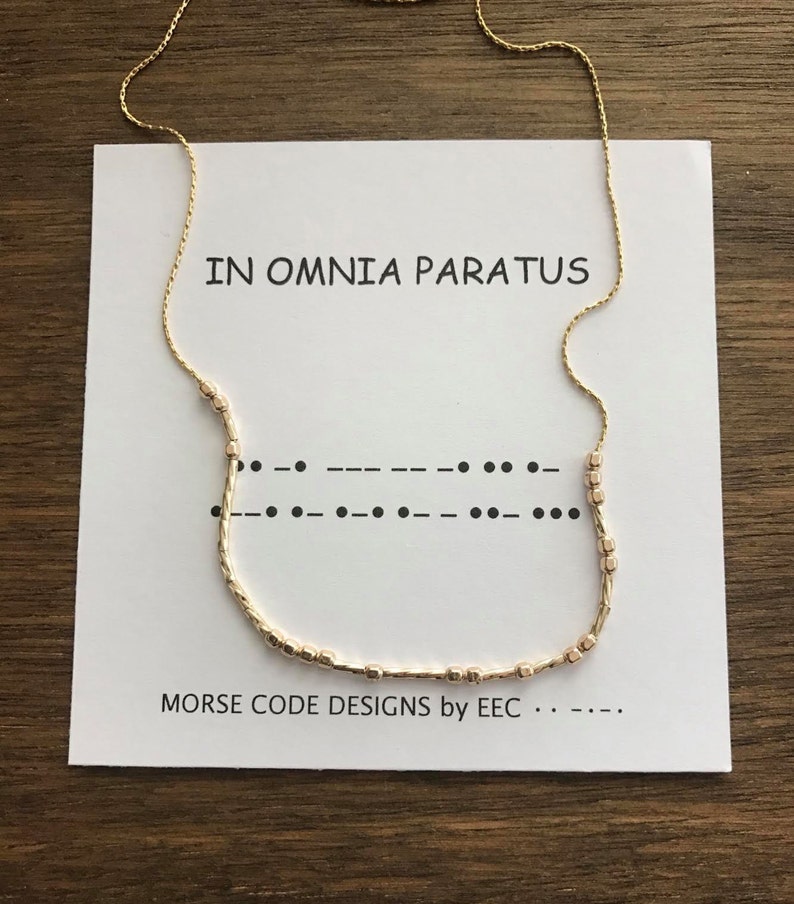 Gilmore Girls In Omnia Paratus Necklace Morse Code 14k Gold Etsy Gilmore Girls In Omnia Paratus Necklace Morse Code 14k Gold Etsy