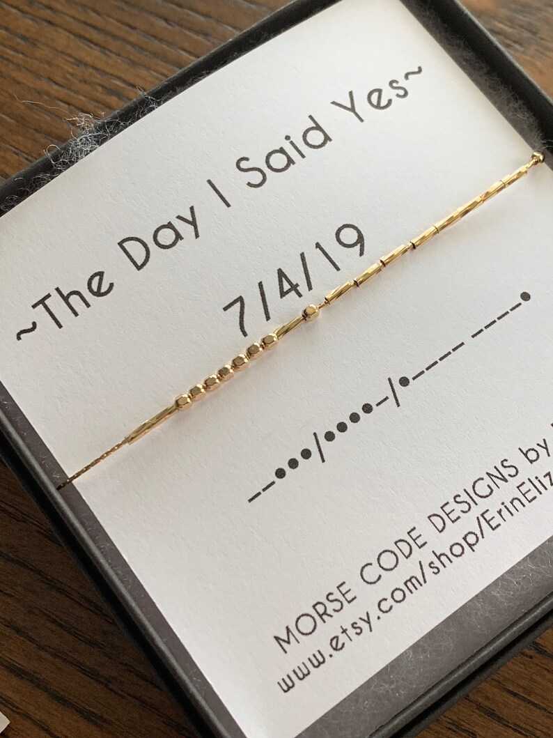 THE DAY I Said Yes Morse Code Necklace Secret Message Secret | Etsy