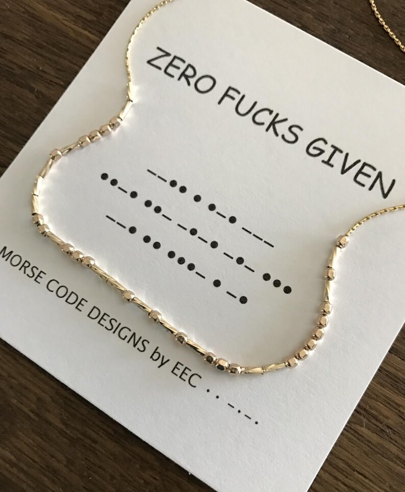 FCK ALL YALL Morse Code Necklace Sterling Silver 14k Gold | Etsy