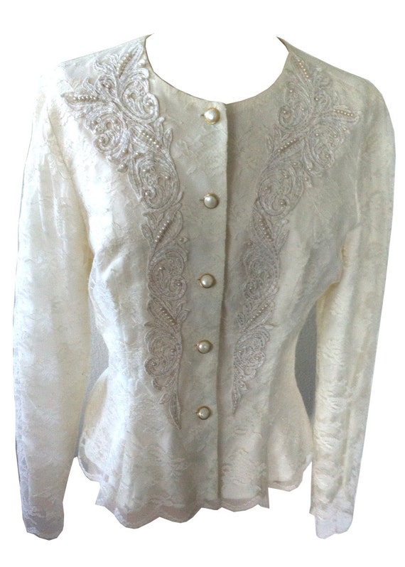 Items similar to Vintage Nah Nah Collection LACE Blazer on Etsy