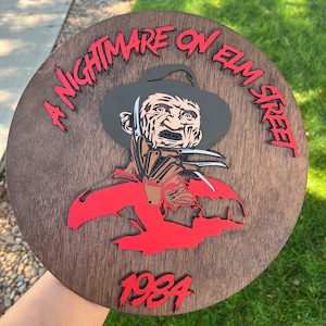 12” Wooden Freddy Krueger/Nightmare on Elm Street Movie Sign