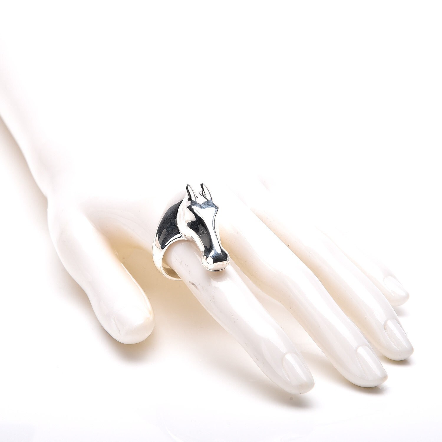 HERMES GALOP Statement Ring LARGE Model Sterling Silver Sz