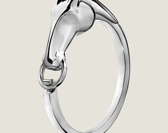 Hermès Galop Bangle Bracelet SH HERMES Galop Horse Bangle Cuff Bracelet Small Model Sterling