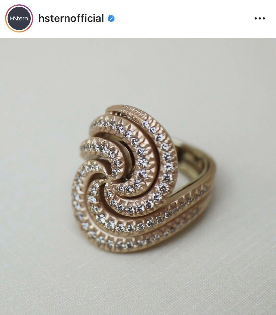 H. Stern IRIS 18K Rose Pink Gold & 91 Pave Diamonds Designer Statement ...