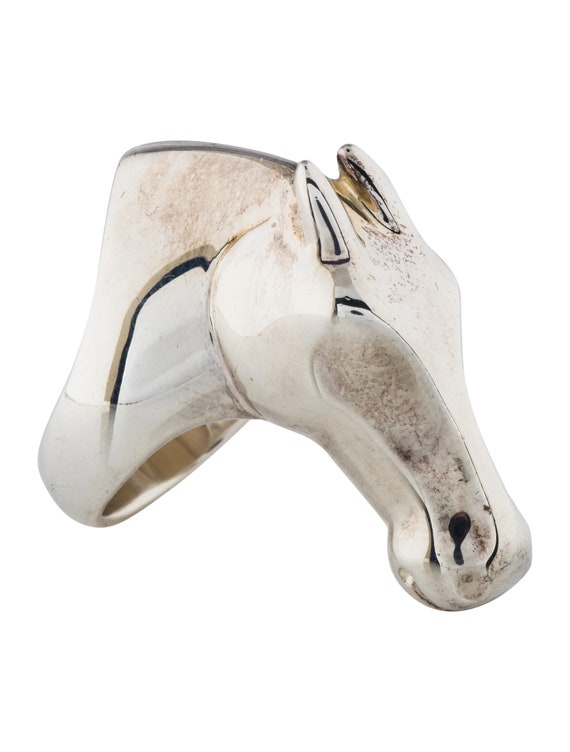 HERMES GALOP Statement Ring LARGE Model Sterling Silver Sz