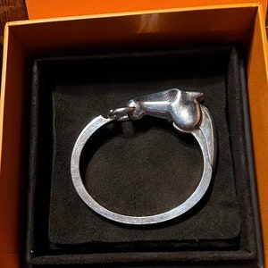 Authentic! Hermes Nausicaa 18K White Gold Diamond Horsebit Authentic! Hermes Nausicaa 18K White Gold Diamond Horsebit