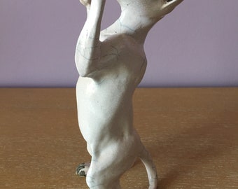 BRIAN ANDREW Studio Art Raku Pottery Ceramic Havana Cat Kitten Playing Sculpture Figurine Animal Decor Collectible