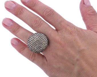 Anillo de cóctel grande BUCHERER de oro rosa de 18 quilates con 6,5 quilates de diamantes marrones de fantasía, talla 7,5
