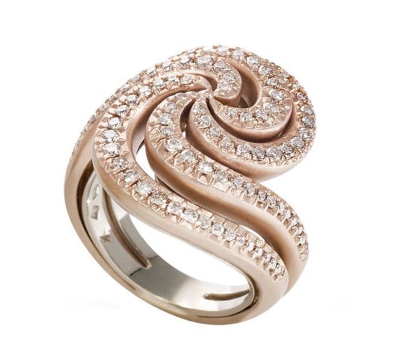 H. Stern IRIS 18K Rose Pink Gold Pave Diamonds Design… - Gem