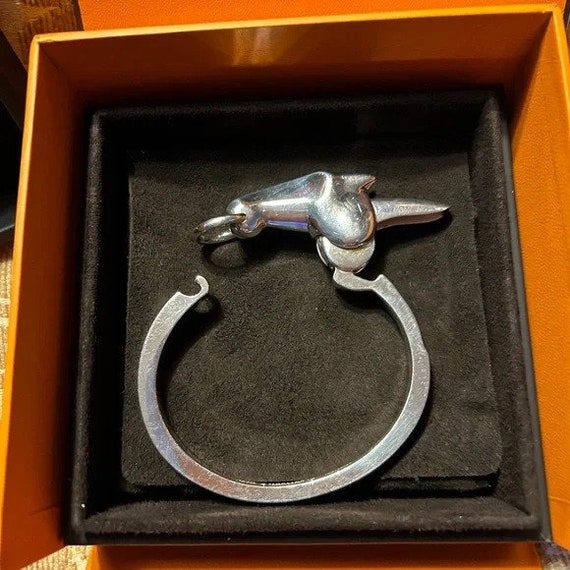 HERMES Galop Horse Bangle Cuff Bracelet Small Model Sterling HERMES Galop Horse Bangle Cuff Bracelet Small Model Sterling