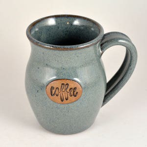 Pottery Mug Ceramic Coffee Cup 12 oz. Handmade Wheel Thrown Stoneware Blue