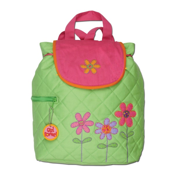 FREE PERSONALIZATION Embroidered Personalized Stephen Joseph Flowers SJ-1001-45 bookbag, backpack, school bag quilted