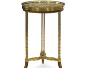 Table Side Table French Neoclassical Antique Round Accent Table in Maison Jansen style