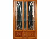 Antique Display Cabinet Vintage Inlaid Curio Edwardian Inlaid Vitrine Handmade Circa 1900 Cupboard