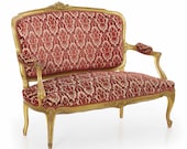 French Louis XV Style Hand Carved Giltwood Antique Settee Sofa Canapé circa 1900