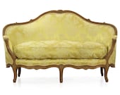 Antique French Louis XV Period Carved Beechwood Canape Loveseat, 18th Century