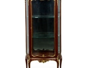 Very Fine French Louis XV Style Antique Kingwood Vitrine Cabinet c. 1880