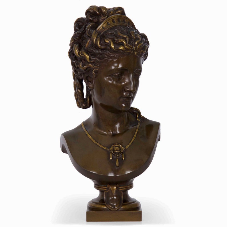 Bronze Sculpture Bronze Anniversary Antique French Bust of image 0