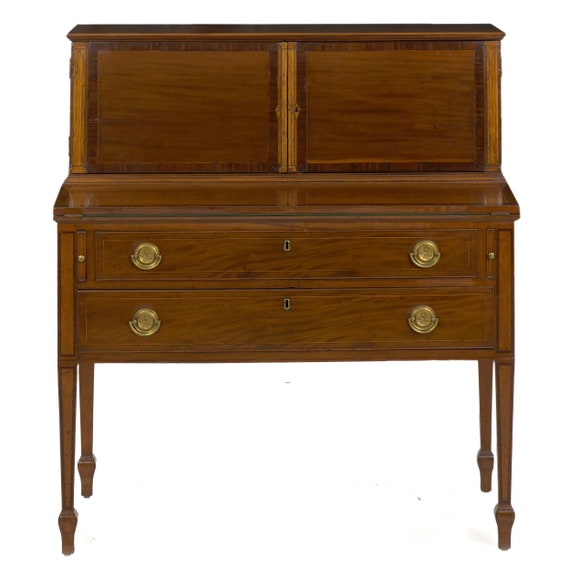 Desk Writing Desk Antique American Federal Mahogany Etsy