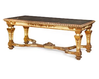 Antique Louis XIV Style Polychromed Rectangular Dining Center Table ca. 1900