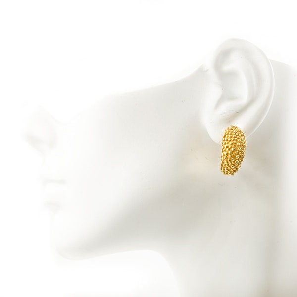 Modernist 14k Yellow Gold Chunky Half-Hoop Earrings