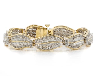 Estate 14k White and Yellow Gold Bracelet w/ 470 Diamonds